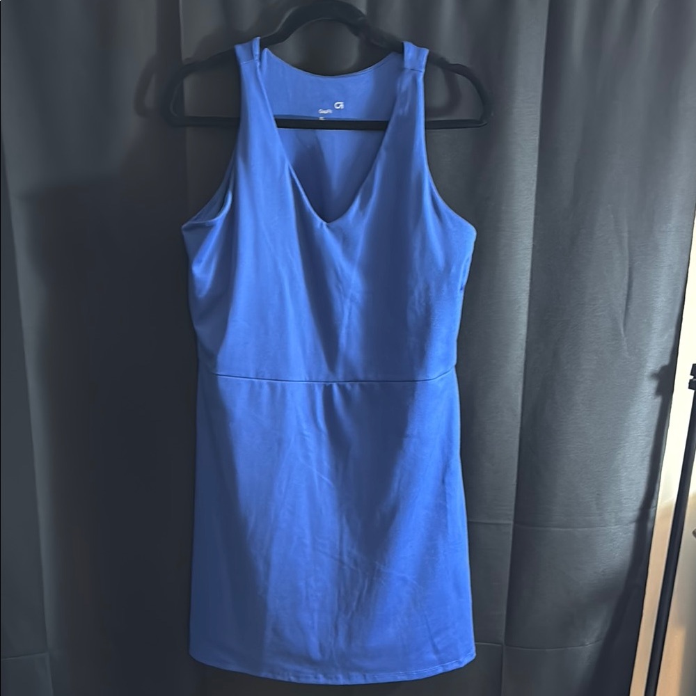 GAP Blue Sleeveless V-Neck Sheath Dress